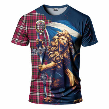 Little Tartan Family Crest T-Shirt with Scottish Majestic Lion