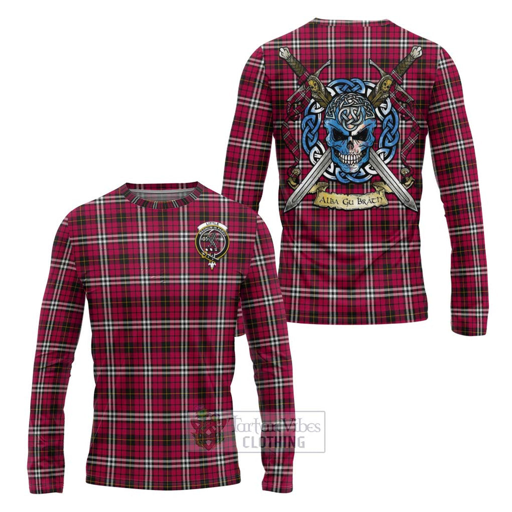 Tartan Vibes Clothing Little Tartan Long Sleeve T-Shirt with Family Crest Celtic Skull Style