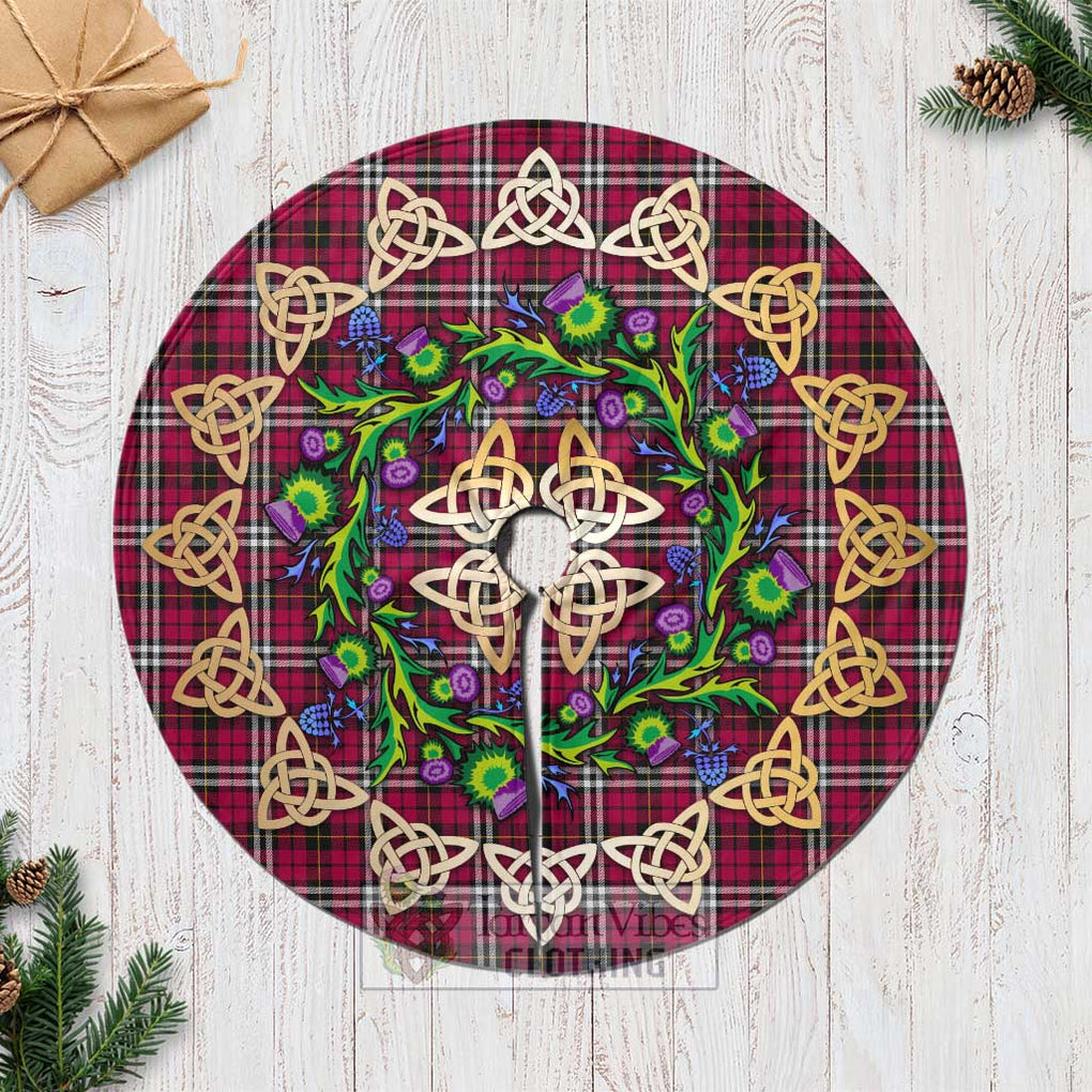 Tartan Vibes Clothing Little Tartan Christmas Tree Skirt with Thistle Celtic Knot Style