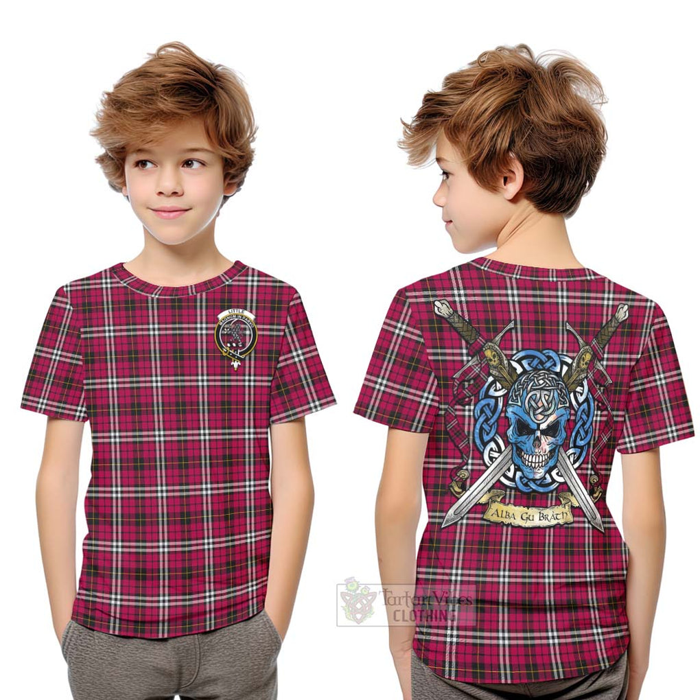 Tartan Vibes Clothing Little Tartan Kid T-Shirt with Family Crest Celtic Skull Style