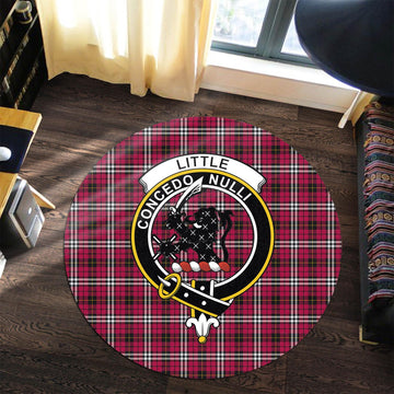 Little Tartan Round Rug with Family Crest