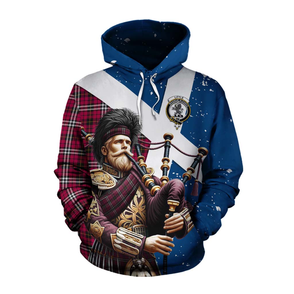 Tartan Vibes Clothing Little Tartan Cotton Hoodie with Family Crest Scottish Bagpiper Vibes