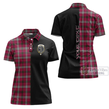 Little Tartan Women's Polo Shirt with Family Crest and Half Of Me Style