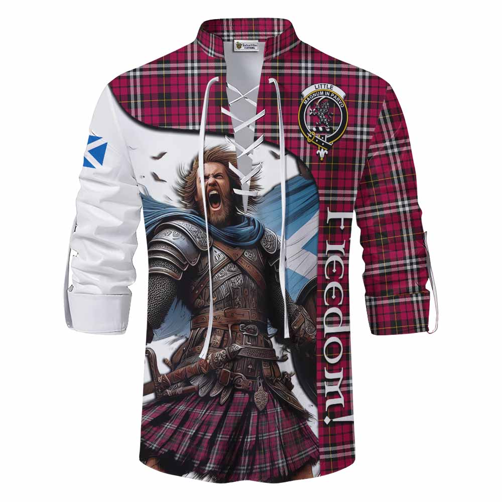 Tartan Vibes Clothing Little Crest Tartan Ghillie Kilt Shirt Inspired by the Freedom of Scottish Warrior