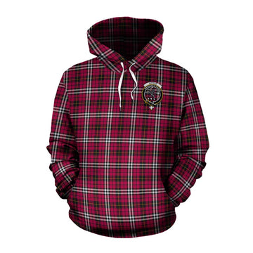 Little Tartan Cotton Hoodie with Family Crest Celtic Skull Style