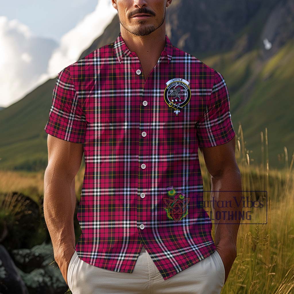 Tartan Vibes Clothing Little Tartan Cotton Hawaiian Shirt with Family Crest