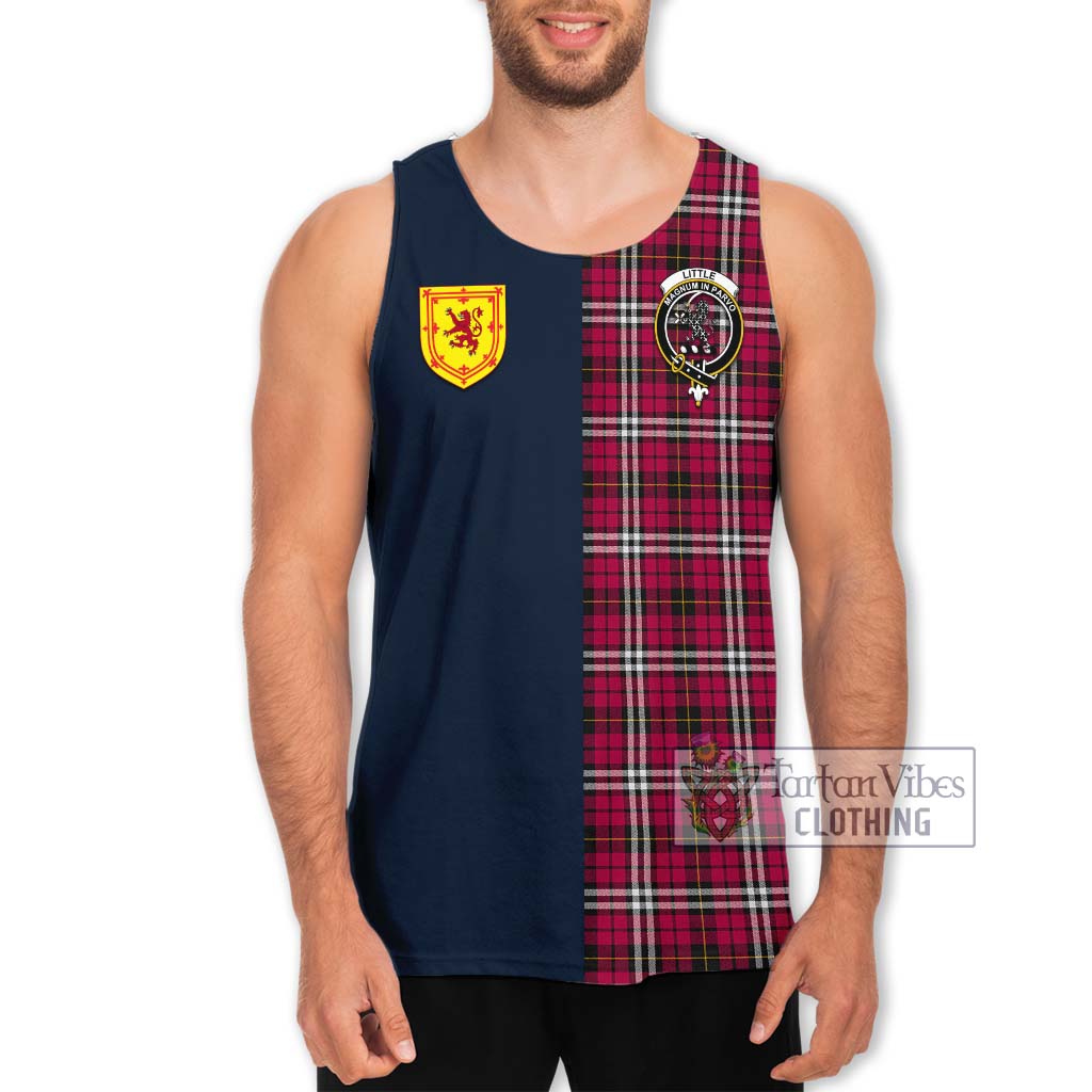 Tartan Vibes Clothing Little Tartan Men's Tank Top with Scottish Lion Royal Arm Half Style