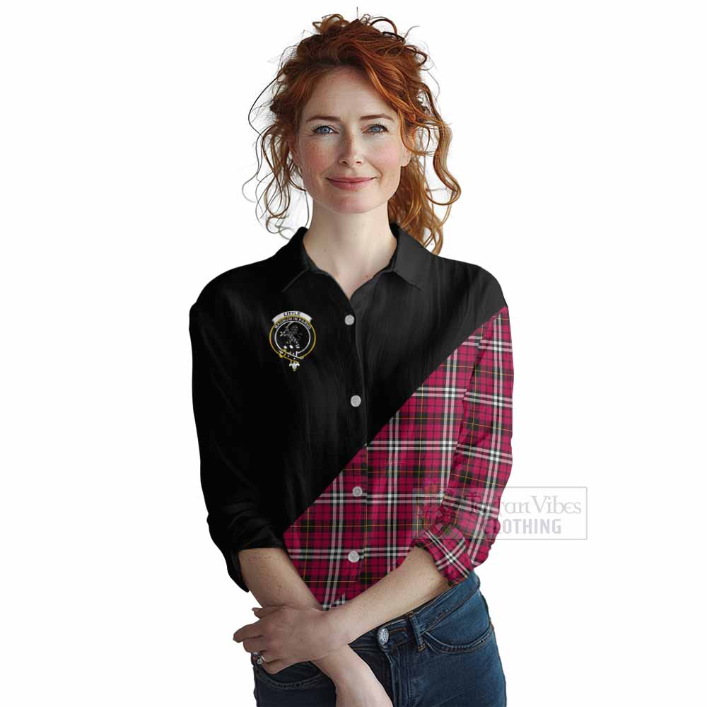 Tartan Vibes Clothing Little Tartan Women's Casual Shirt with Family Crest and Military Logo Style