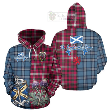 Little Tartan Hoodie Happy St. Andrew's Day Half Tartan Style