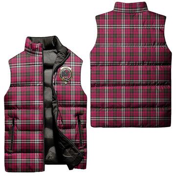 Little Tartan Sleeveless Puffer Jacket with Family Crest