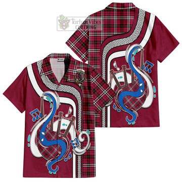 Little Tartan Short Sleeve Button Shirt with Epic Bagpipe Style