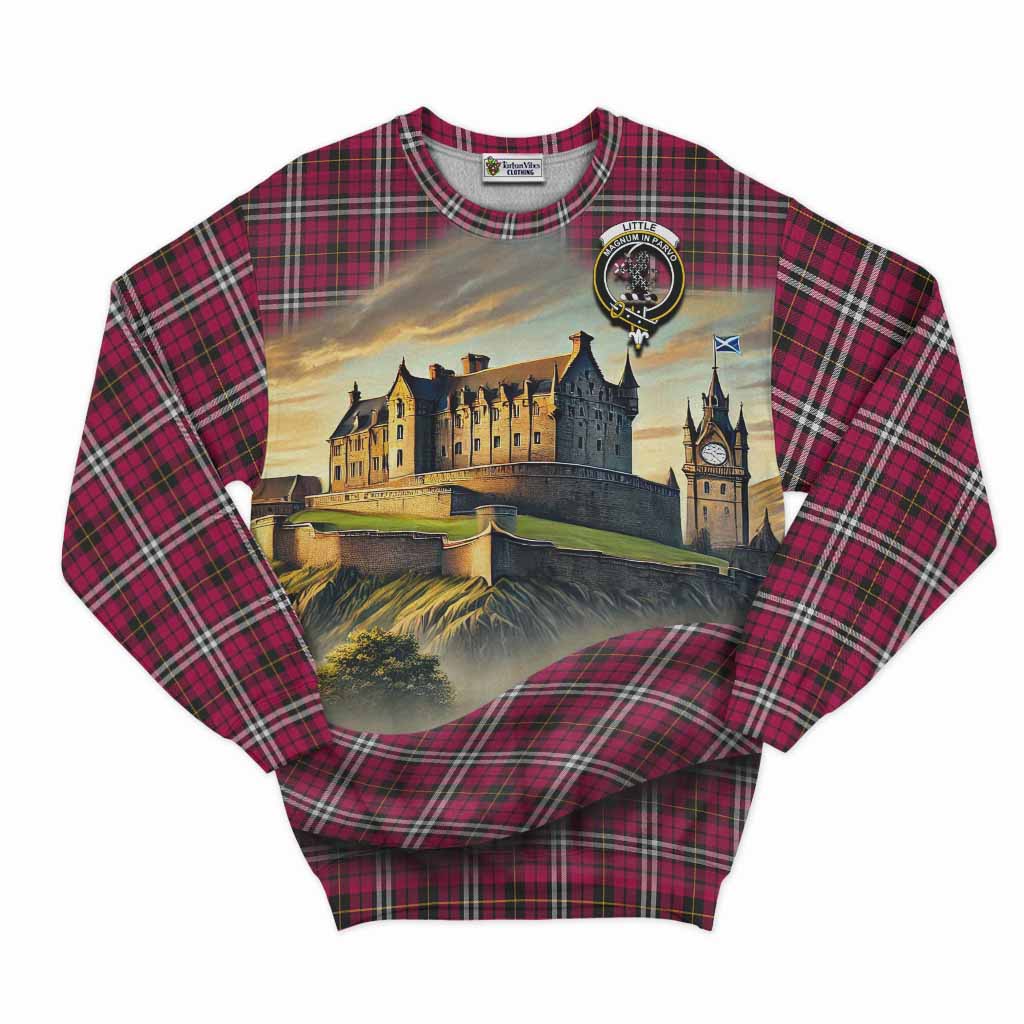 Little Tartan Family Crest Sweatshirt with Scottish Ancient Castle Style Unisex - Tartan Vibes Clothing
