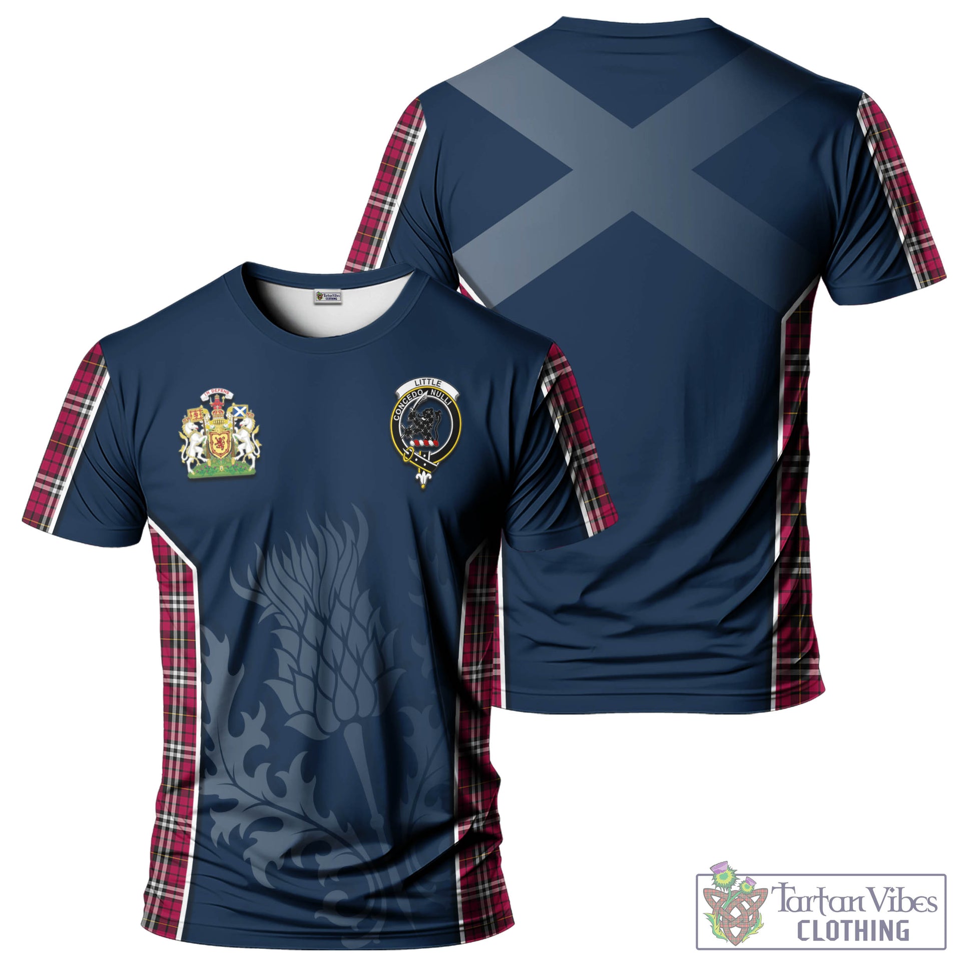 Tartan Vibes Clothing Little Tartan T-Shirt with Family Crest and Scottish Thistle Vibes Sport Style