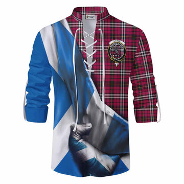 Little Tartan Ghillie Kilt Shirt with Family Crest Scotland Patriotic Style