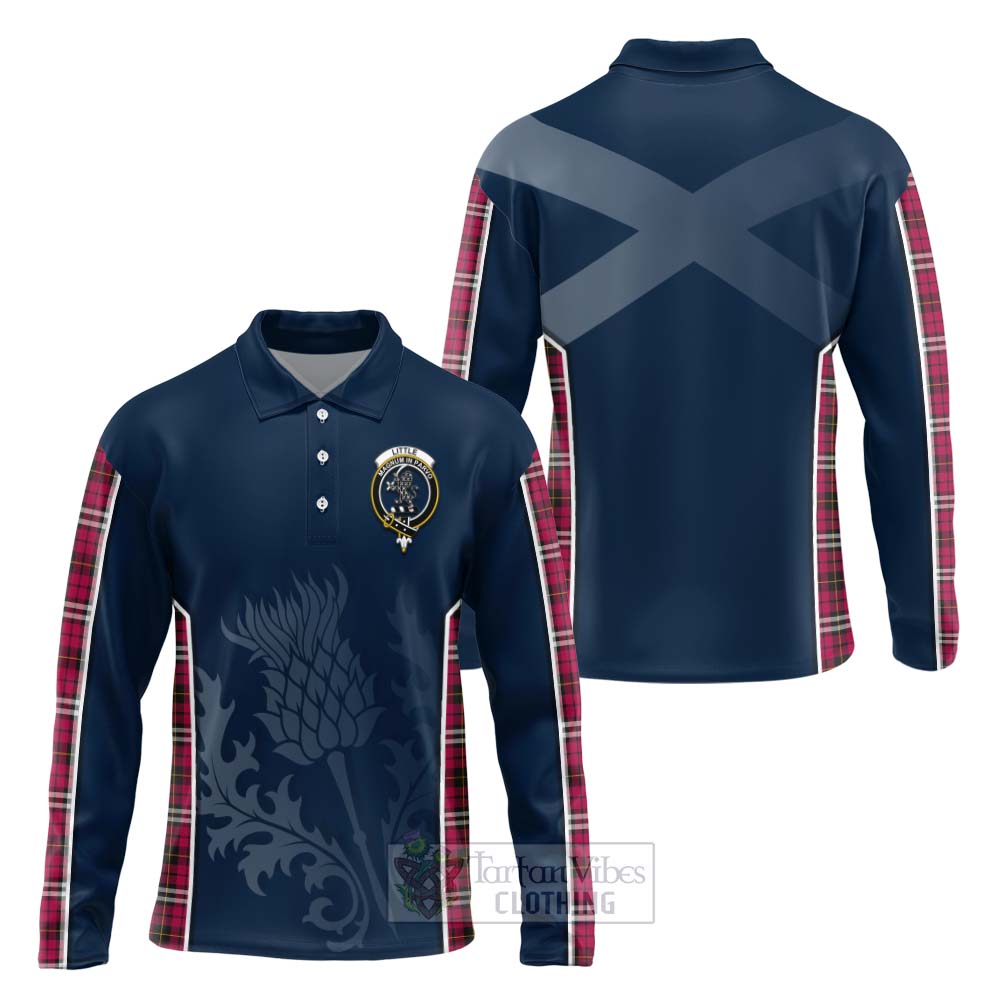 Tartan Vibes Clothing Little Tartan Long Sleeve Polo Shirt with Family Crest and Scottish Thistle Vibes Sport Style