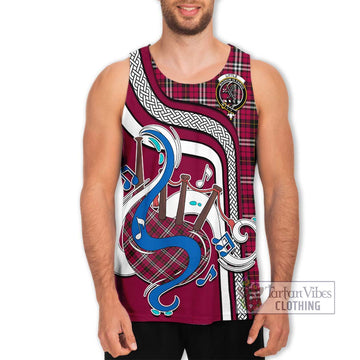 Little Tartan Men's Tank Top with Epic Bagpipe Style