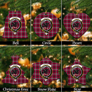 Little Tartan Christmas Ceramic Ornaments with Family Crest