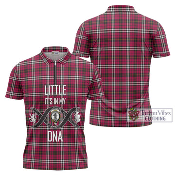 Little Tartan Zipper Polo Shirt with Family Crest DNA In Me Style