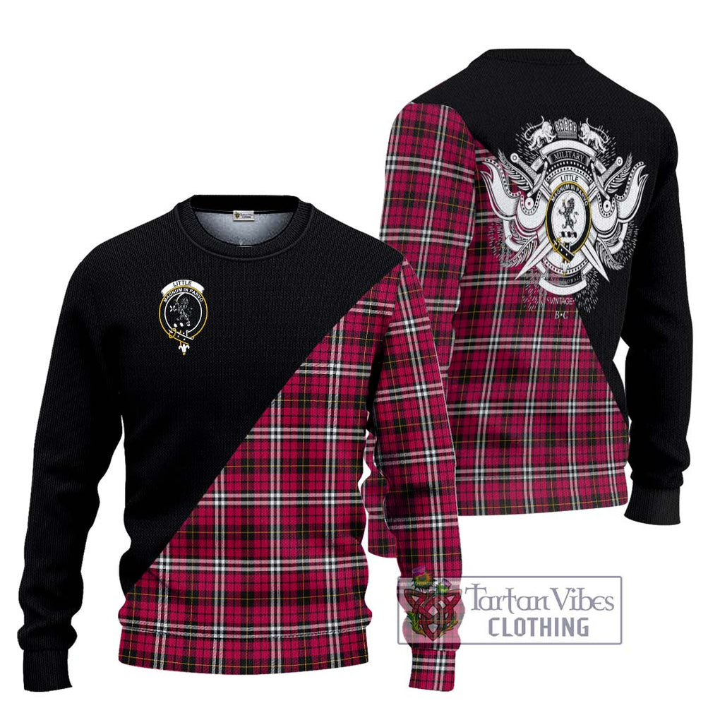 Little Tartan Knitted Sweater with Family Crest and Military Logo Style Unisex - Tartanvibesclothing Shop