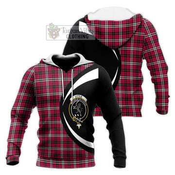 Little Tartan Knitted Hoodie with Family Crest Circle Style