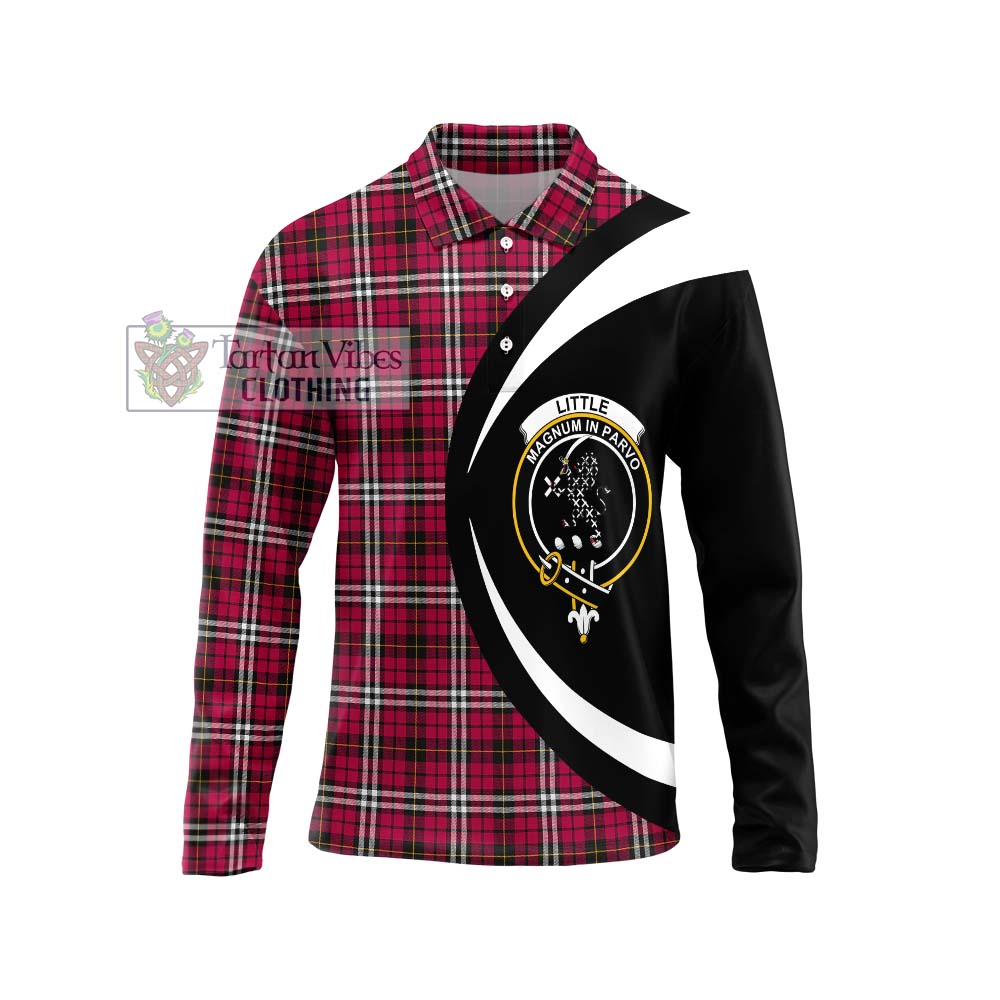 Tartan Vibes Clothing Little Tartan Long Sleeve Polo Shirt with Family Crest Circle Style