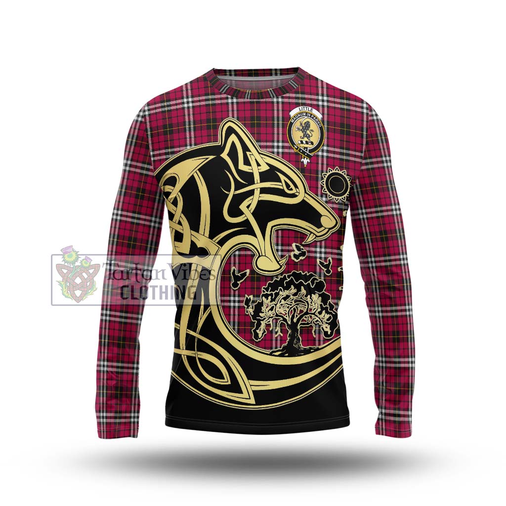 Tartan Vibes Clothing Little Tartan Long Sleeve T-Shirt with Family Crest Celtic Wolf Style