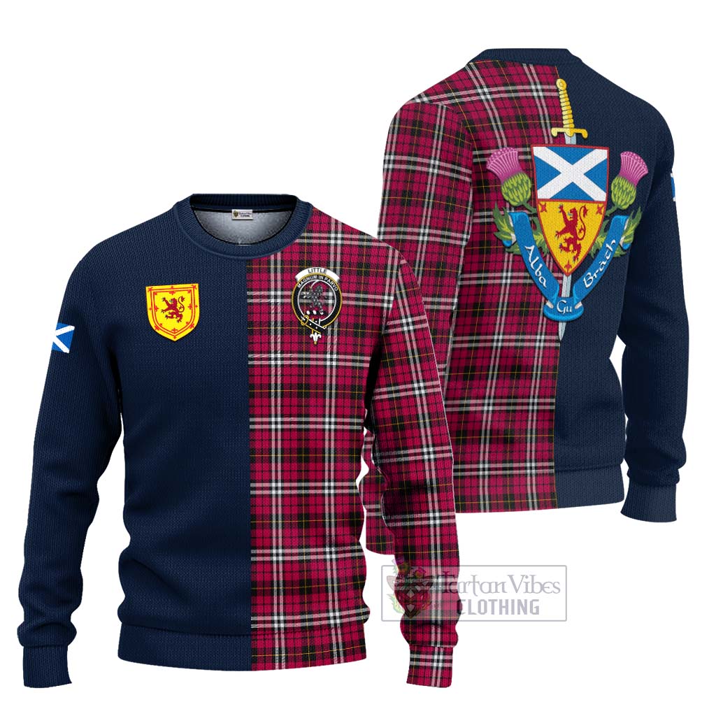 Tartan Vibes Clothing Little Tartan Knitted Sweater with Scottish Lion Royal Arm Half Style