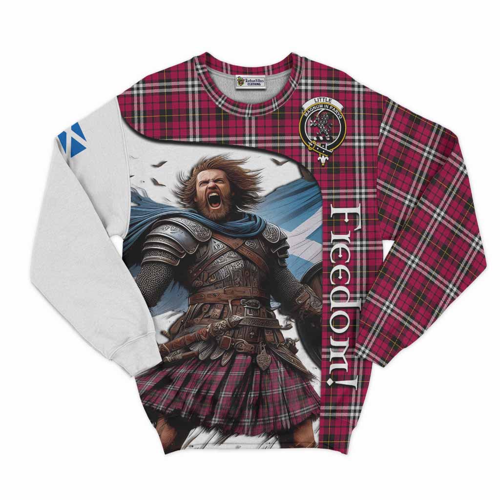 Tartan Vibes Clothing Little Crest Tartan Sweatshirt Inspired by the Freedom of Scottish Warrior