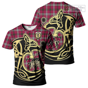 Little Tartan T-Shirt with Family Crest Celtic Wolf Style