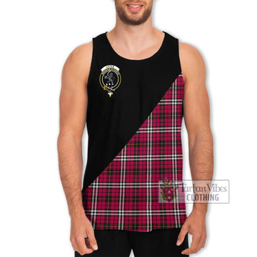 Little Tartan Men's Tank Top with Family Crest and Military Logo Style