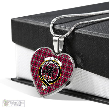 Little Tartan Heart Necklace with Family Crest