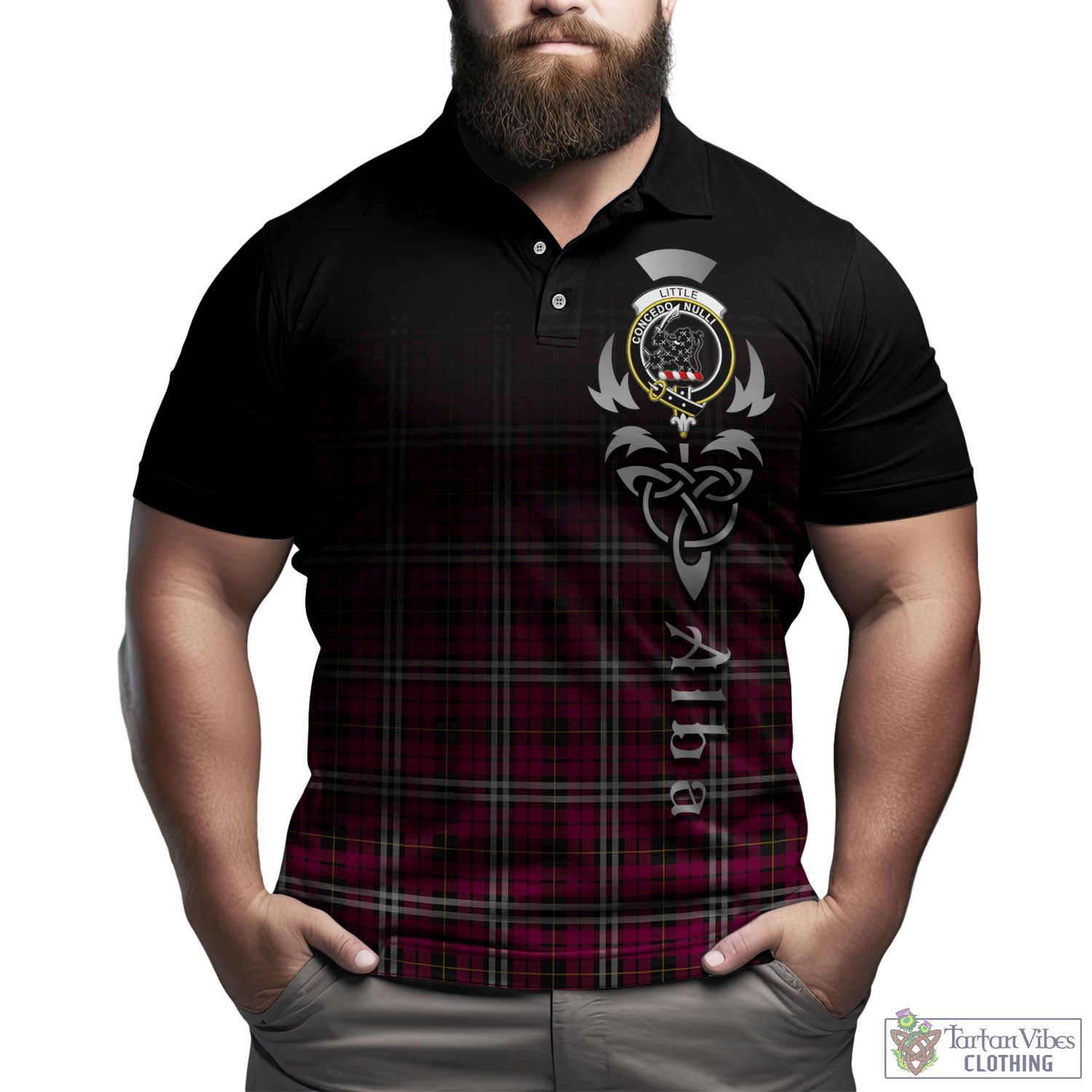 Tartan Vibes Clothing Little Tartan Polo Shirt Featuring Alba Gu Brath Family Crest Celtic Inspired