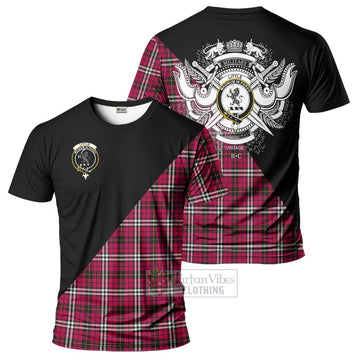 Little Tartan T-Shirt with Family Crest and Military Logo Style