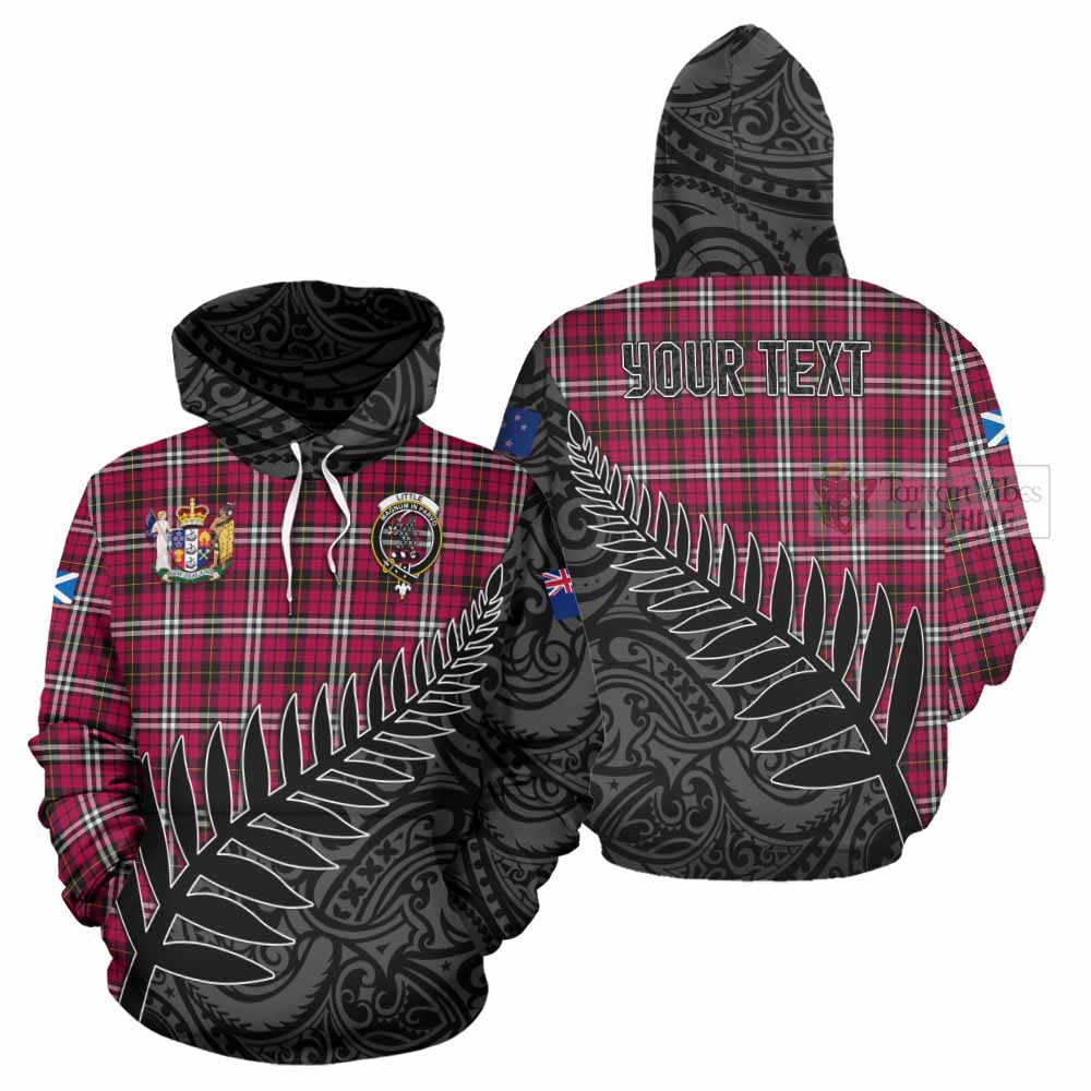 Tartan Vibes Clothing Little Crest Tartan Hoodie with New Zealand Silver Fern Half Style