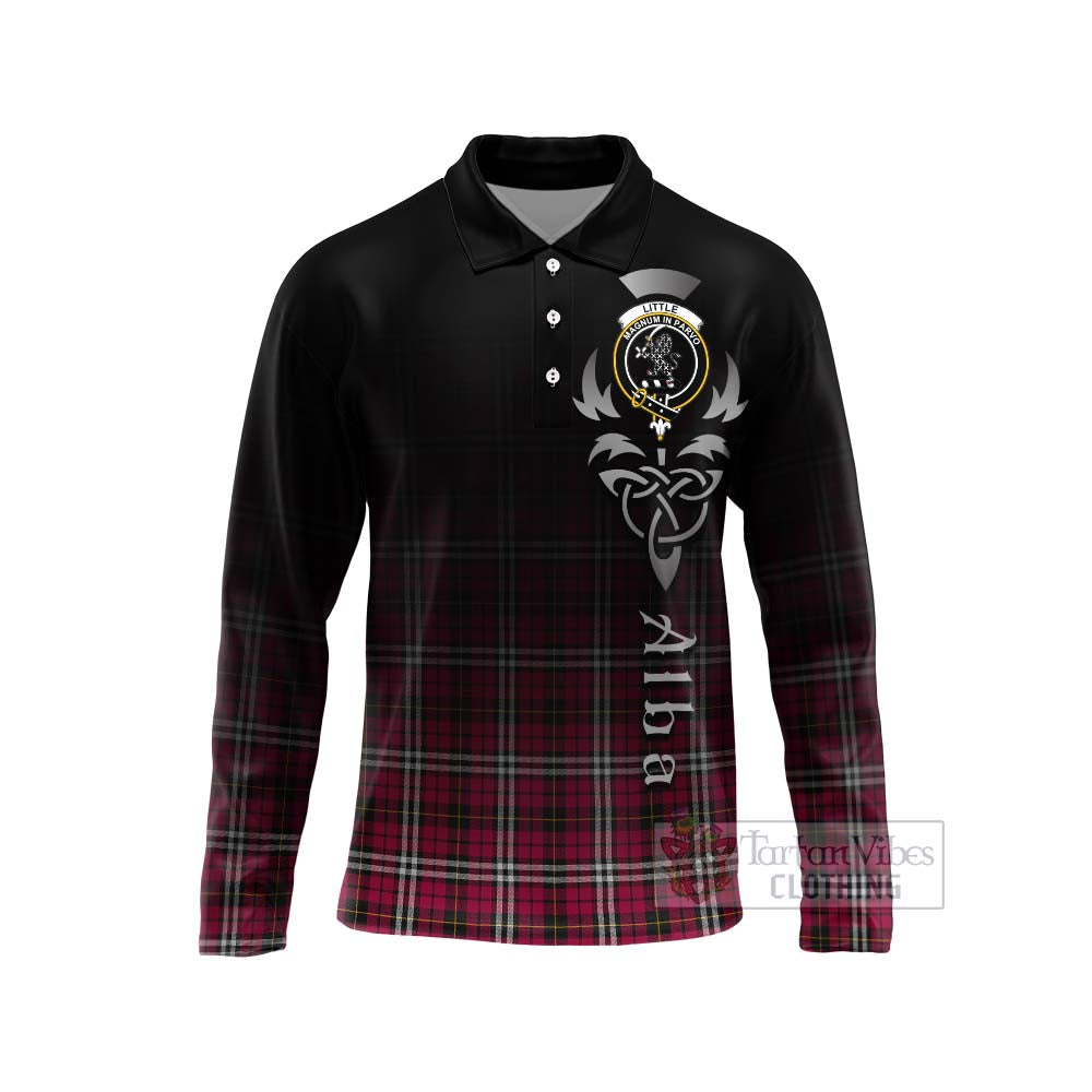 Tartan Vibes Clothing Little Tartan Long Sleeve Polo Shirt Featuring Alba Gu Brath Family Crest Celtic Inspired