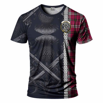 Little Tartan T-Shirt with Family Crest Cross Sword Thistle Celtic Vibes