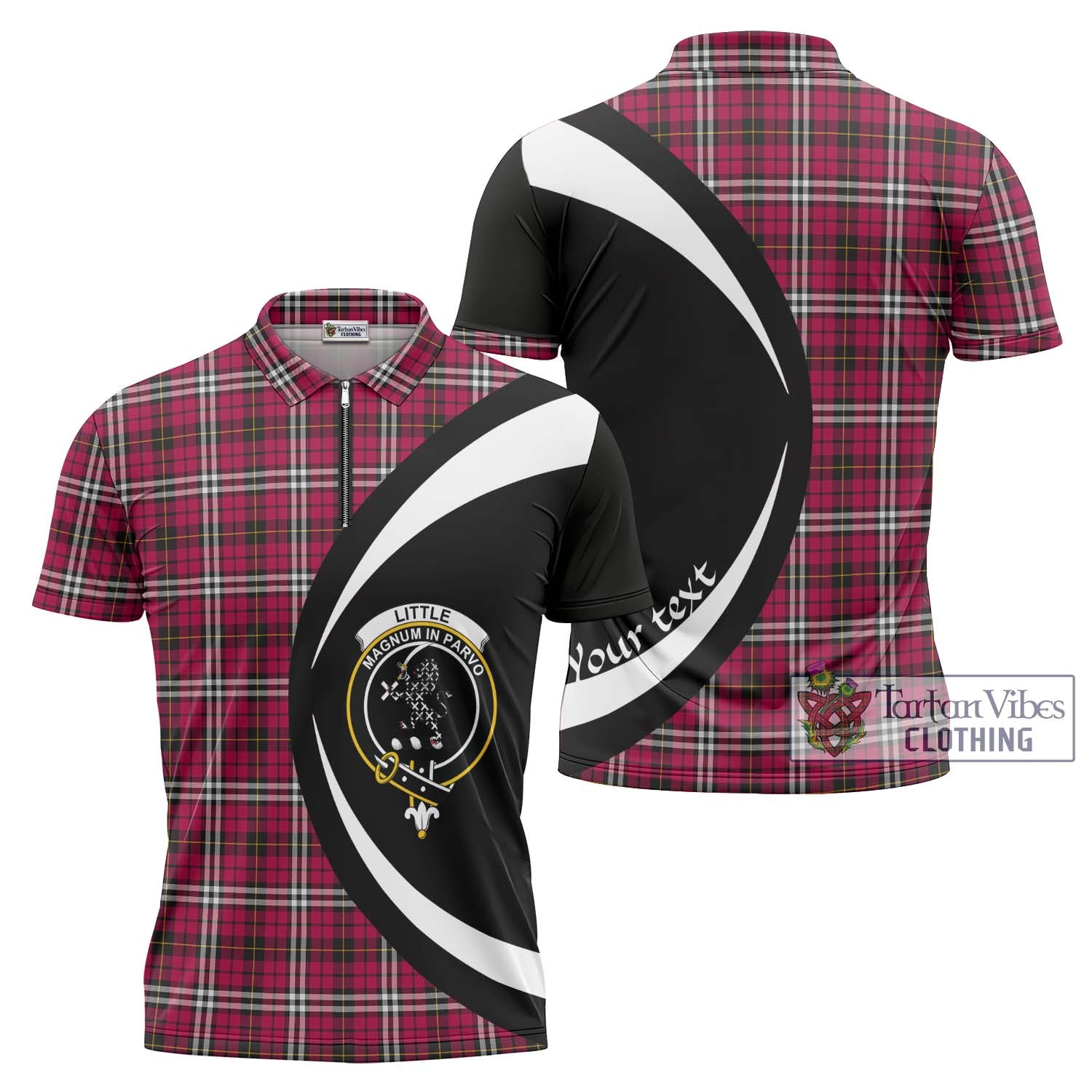 Tartan Vibes Clothing Little Tartan Zipper Polo Shirt with Family Crest Circle Style