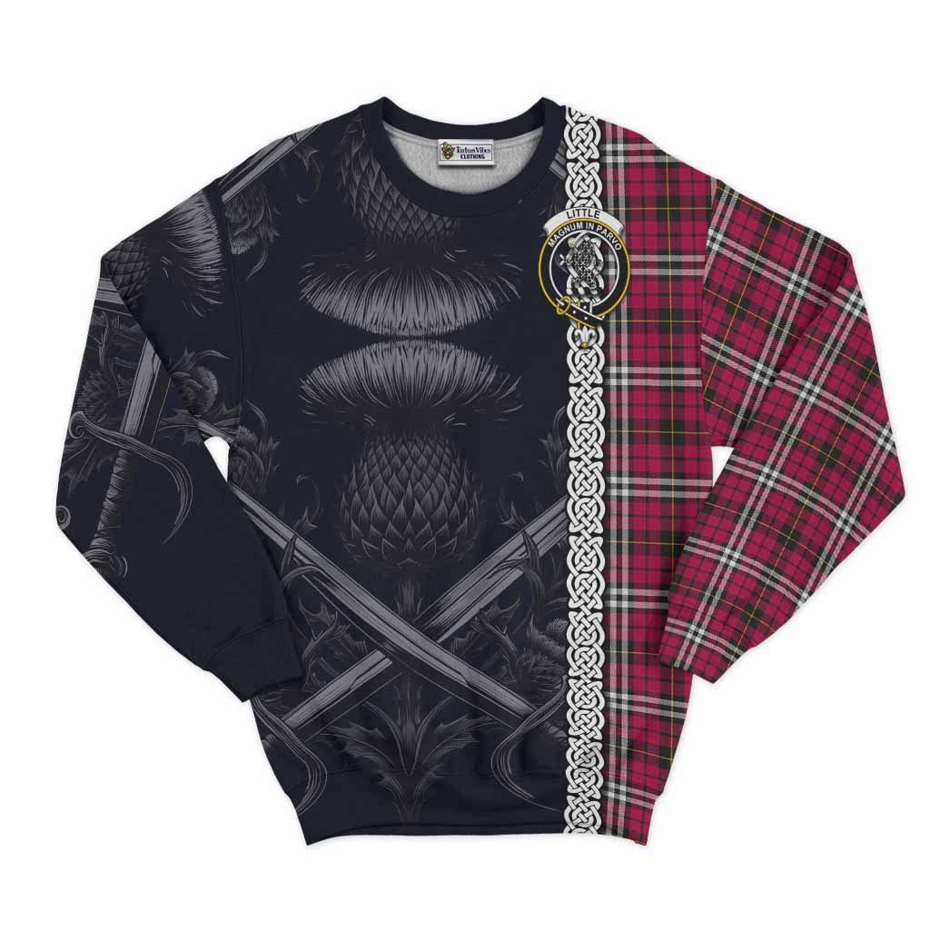 Tartan Vibes Clothing Little Tartan Sweatshirt with Family Crest Cross Sword Thistle Celtic Vibes