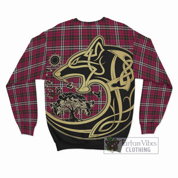 Little Tartan Sweatshirt with Family Crest Celtic Wolf Style