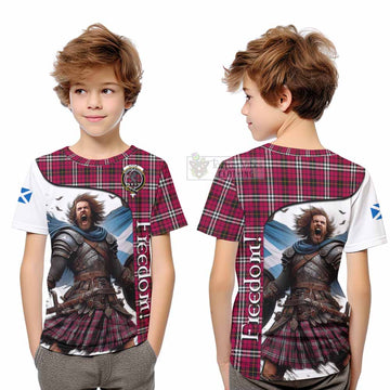 Little Crest Tartan Kid T-Shirt Inspired by the Freedom of Scottish Warrior