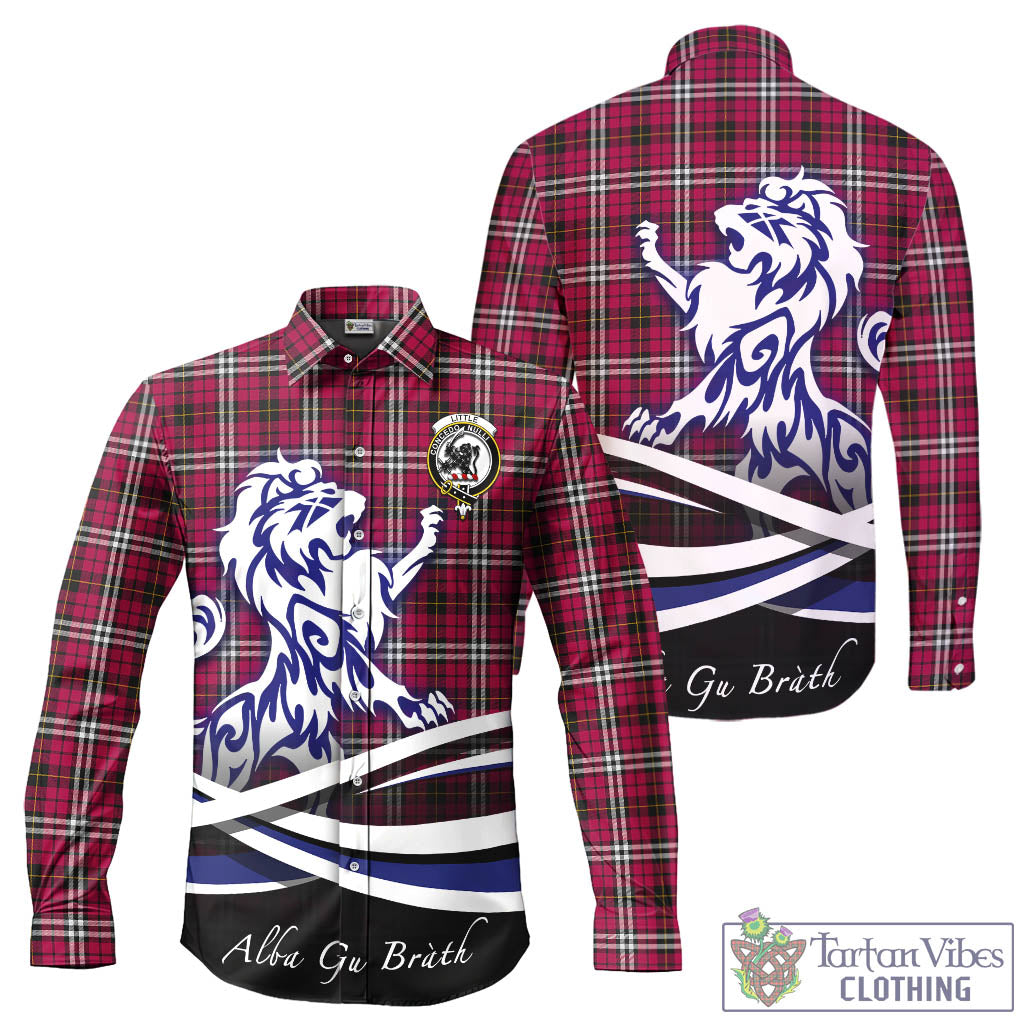 little-tartan-long-sleeve-button-up-shirt-with-alba-gu-brath-regal-lion-emblem