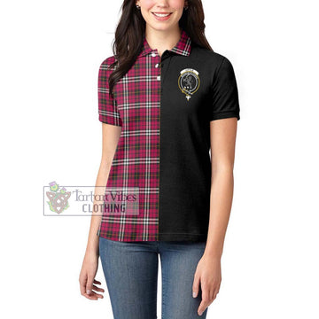 Little Tartan Women's Polo Shirt with Family Crest and Half Of Me Style