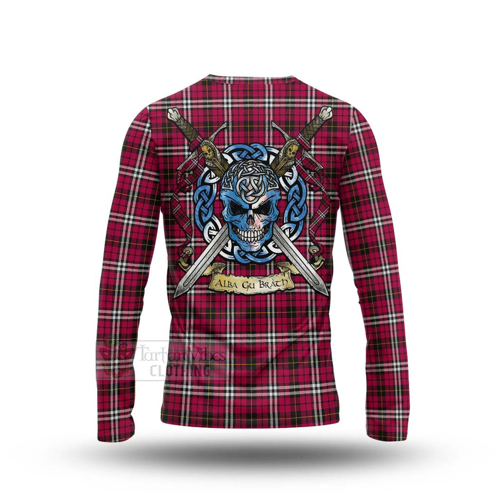 Tartan Vibes Clothing Little Tartan Long Sleeve T-Shirt with Family Crest Celtic Skull Style