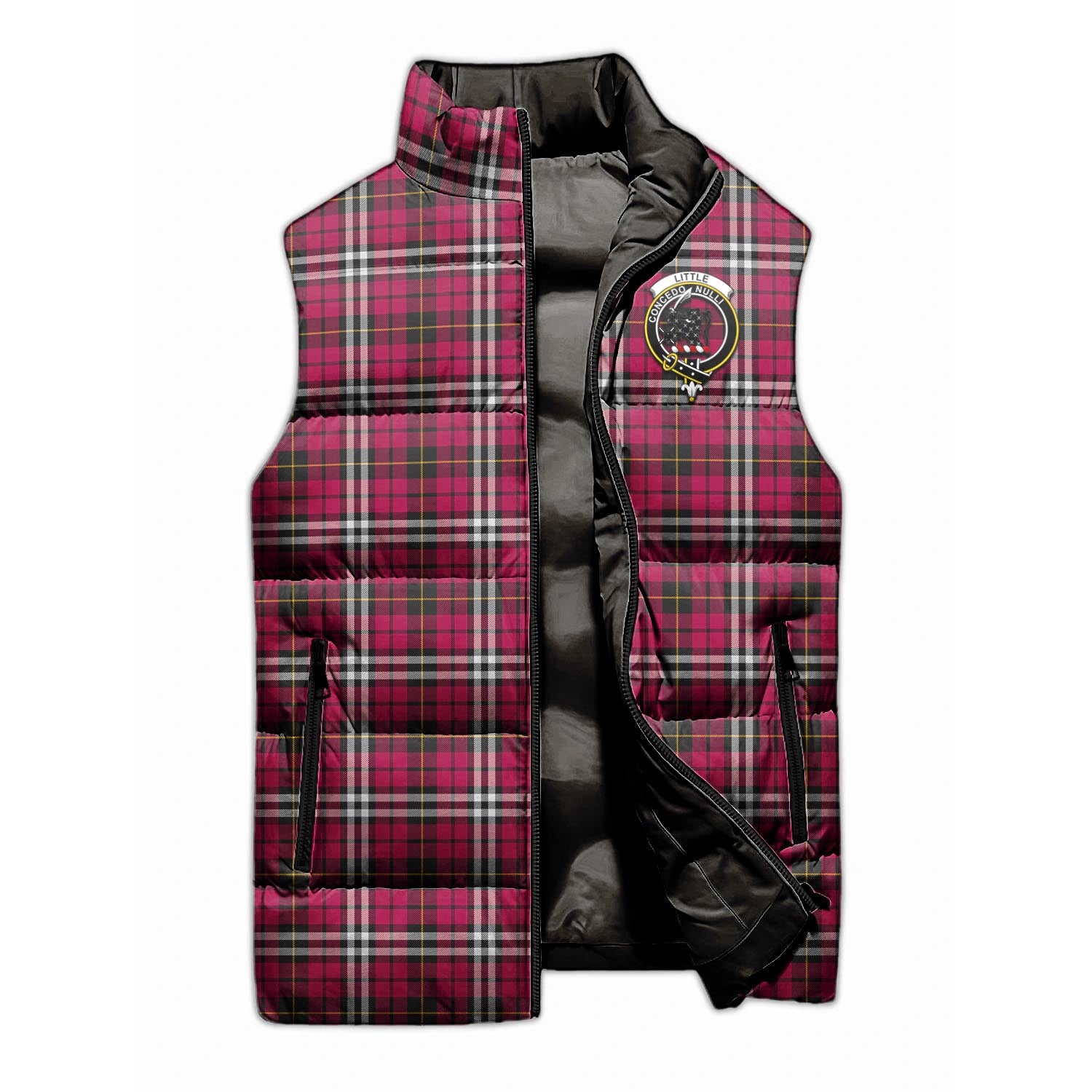 Little Tartan Sleeveless Puffer Jacket with Family Crest - Tartanvibesclothing