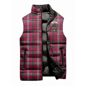 Little Tartan Sleeveless Puffer Jacket with Family Crest