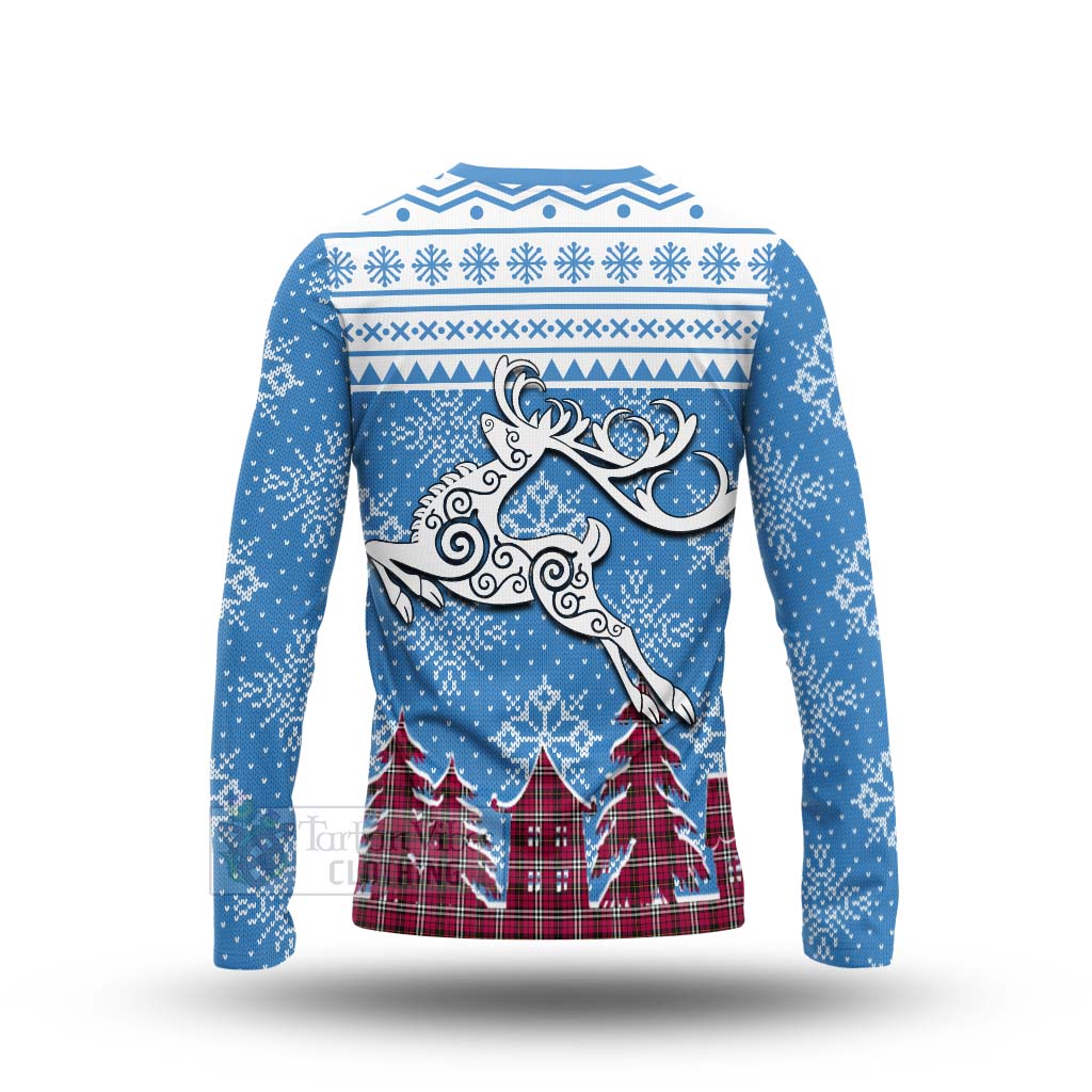 Tartan Vibes Clothing Little Clan Christmas Long Sleeve T-Shirt Celtic Reindeer Style