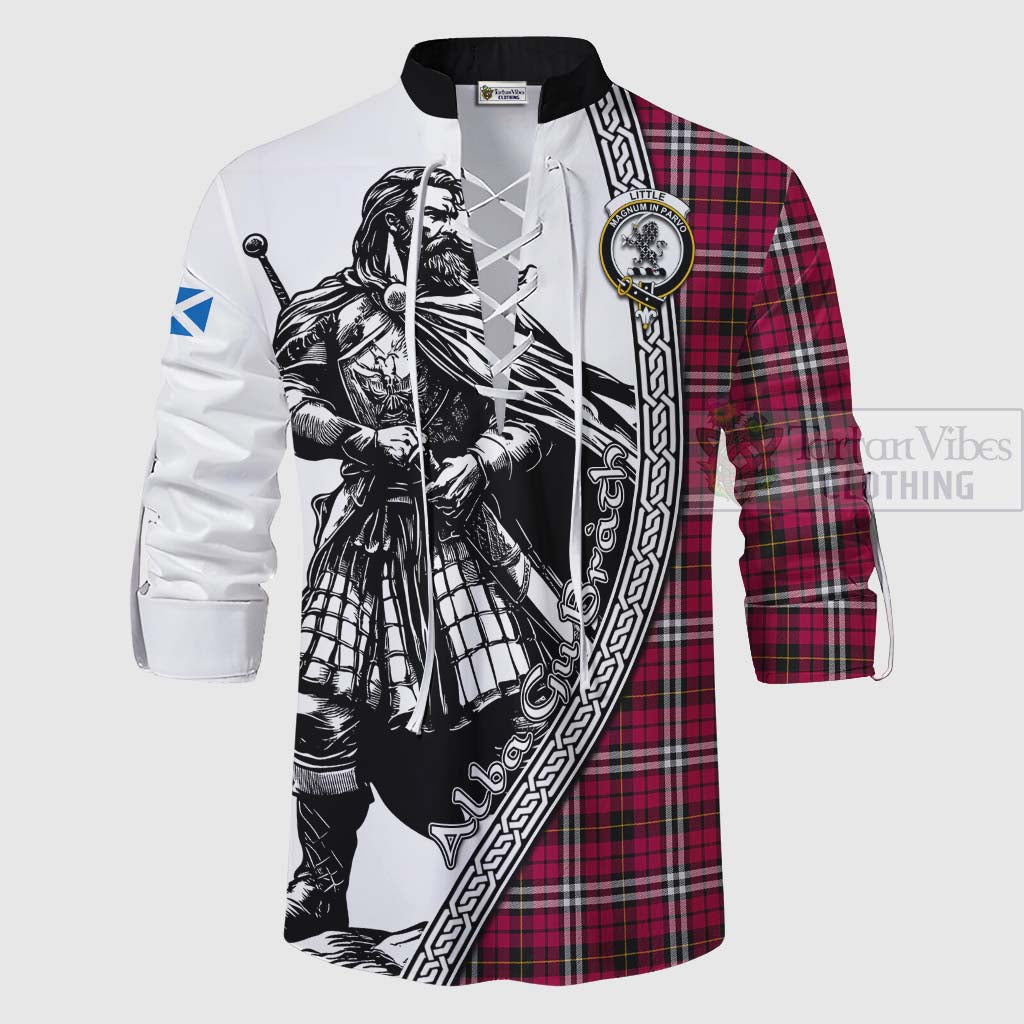 Tartan Vibes Clothing Little Tartan Clan Crest Ghillie Kilt Shirt with Highlander Warrior Celtic Style