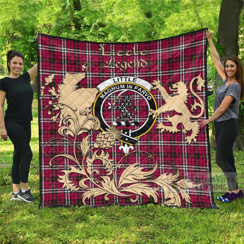 Tartan Vibes Clothing Little Tartan Quilt with Family Crest and Scottish Symbol Style