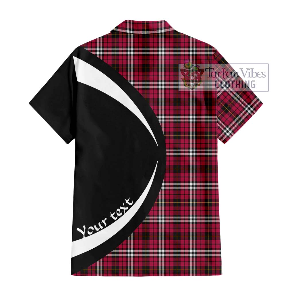 Little Tartan Short Sleeve Button Up with Family Crest Circle Style - Tartan Vibes Clothing