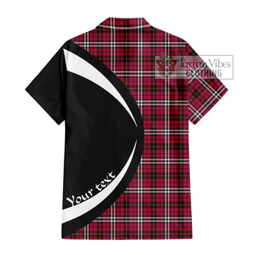 Little Tartan Short Sleeve Button Up with Family Crest Circle Style